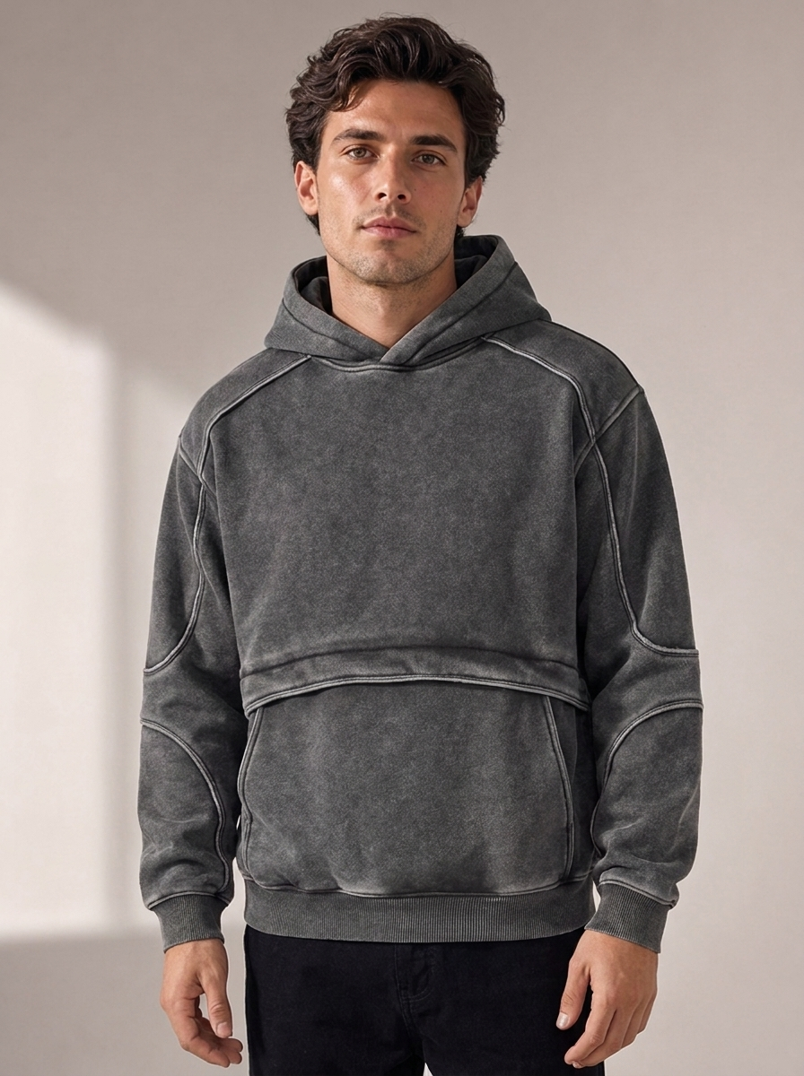 Men's Oversized Fleece-Lined Hoodie