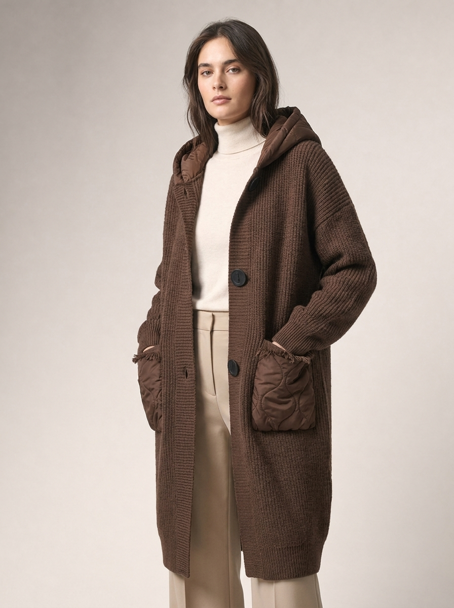 Women's Oversized Hooded Knitted Coat