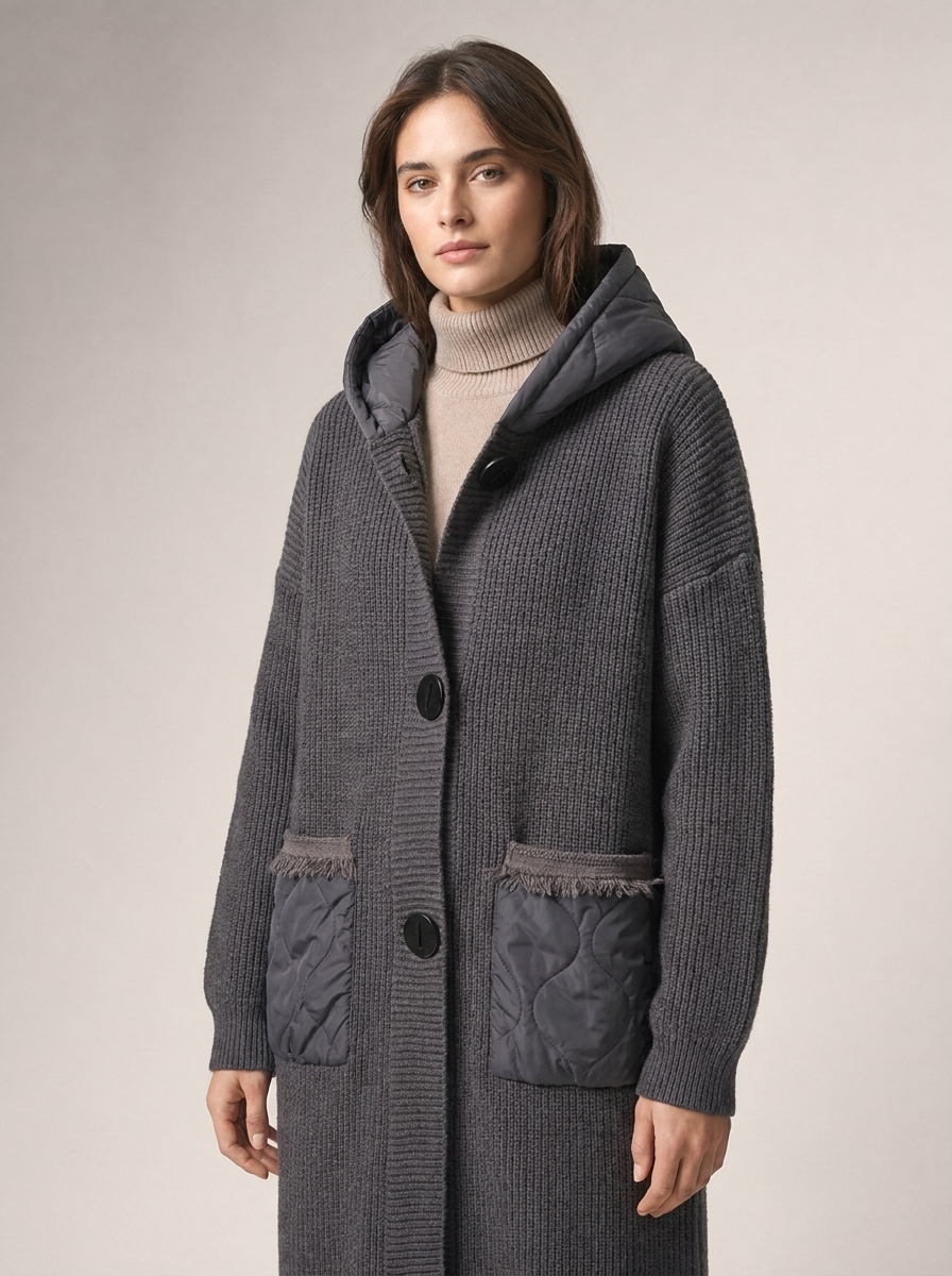 Women's Oversized Hooded Knitted Coat