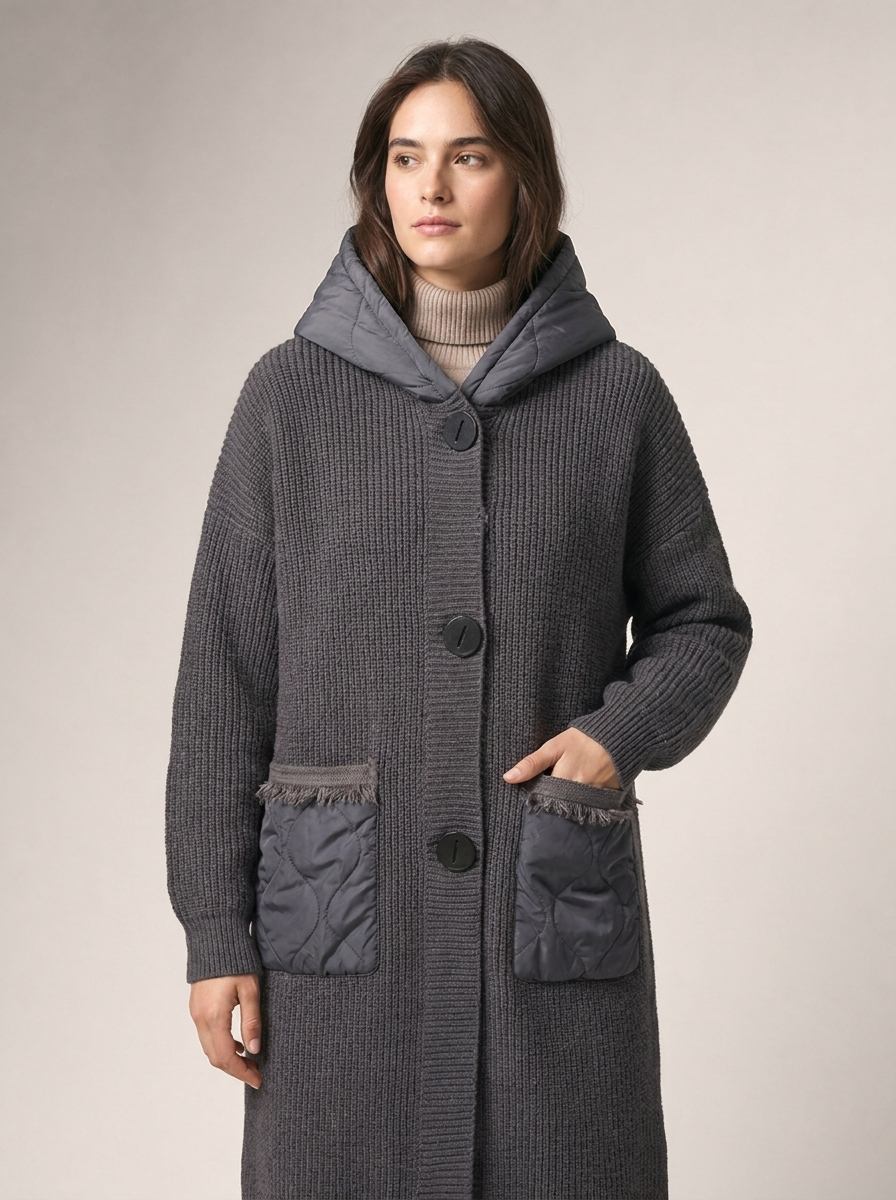 Women's Oversized Hooded Knitted Coat