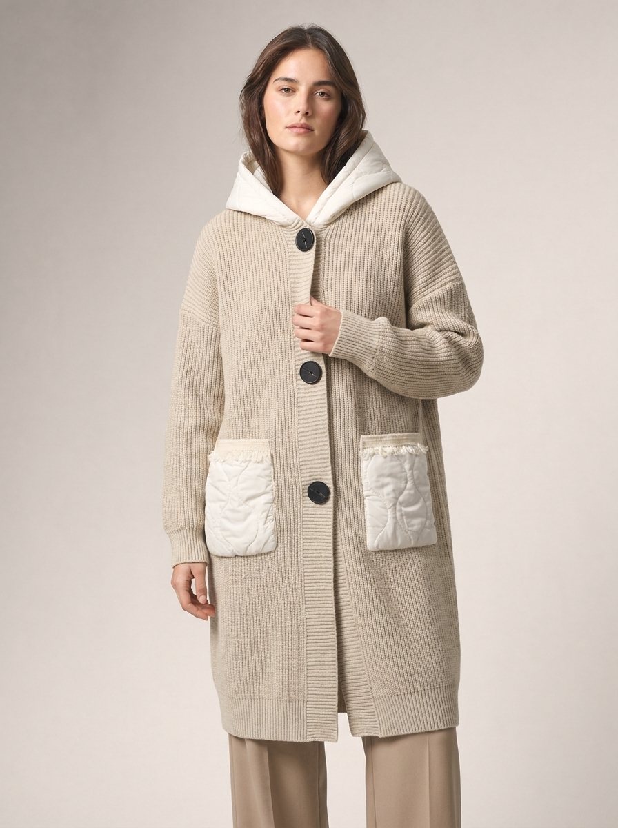 Women's Oversized Hooded Knitted Coat