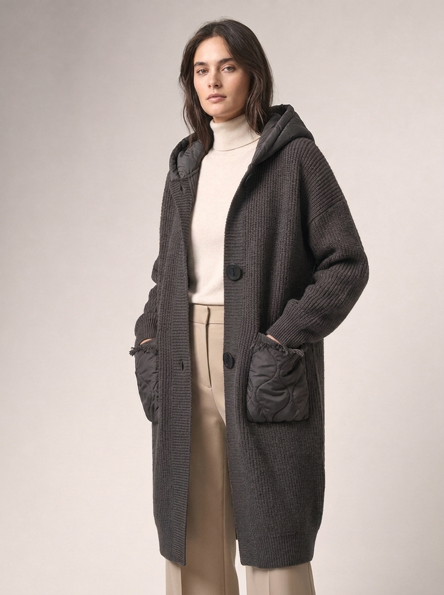 Women's Oversized Hooded Knitted Coat